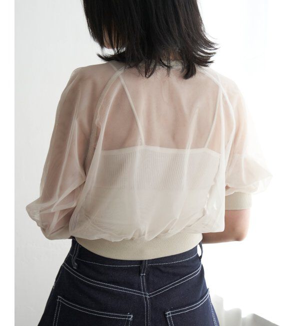 VENCE share style「チュール五分袖ショートプルオーバー」|Tシャツ・カットソー|