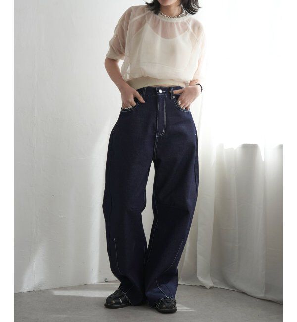 VENCE share style「チュール五分袖ショートプルオーバー」|Tシャツ・カットソー|