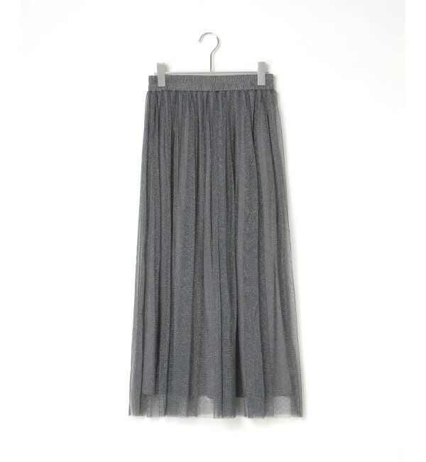 VENCE share style「ラメチュールギャザースカート」|スカート|チャコール