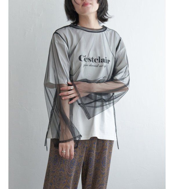 VENCE share style「サイドシャーリングチュールトップス」|その他|