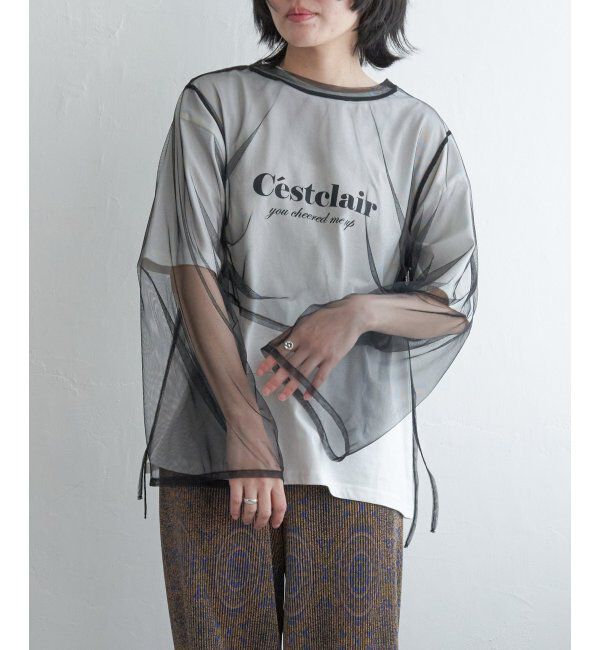 VENCE share style「サイドシャーリングチュールトップス」|その他|