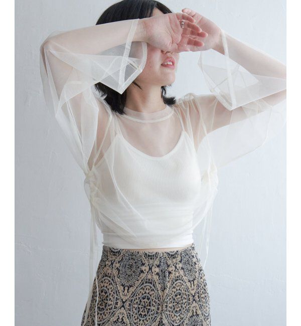 VENCE share style「サイドシャーリングチュールトップス」|その他|