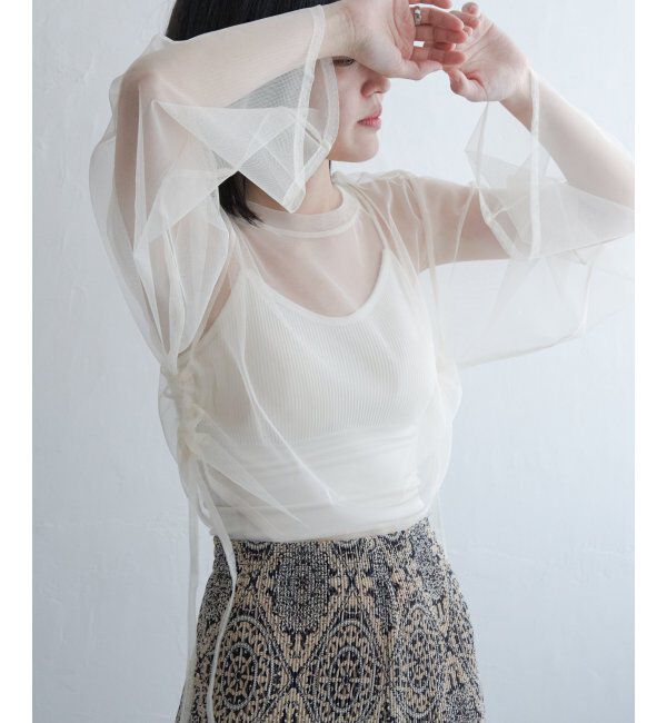 VENCE share style「サイドシャーリングチュールトップス」|その他|