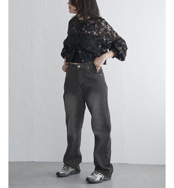 VENCE share style「オーガンジー刺繍レースブルゾン」|ブルゾン・スタジャン|