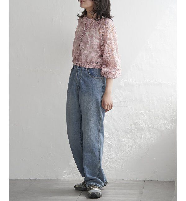 VENCE share style「オーガンジー刺繍レースブルゾン」|ブルゾン・スタジャン|