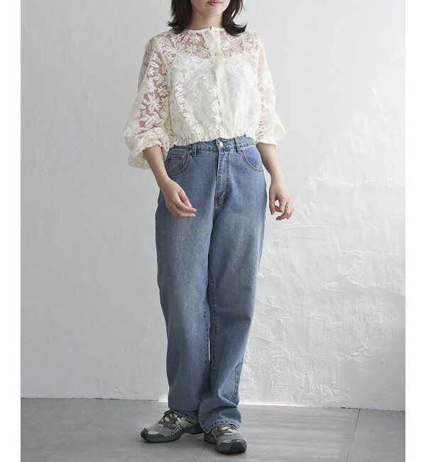 VENCE share style「オーガンジー刺繍レースブルゾン」|ブルゾン・スタジャン|