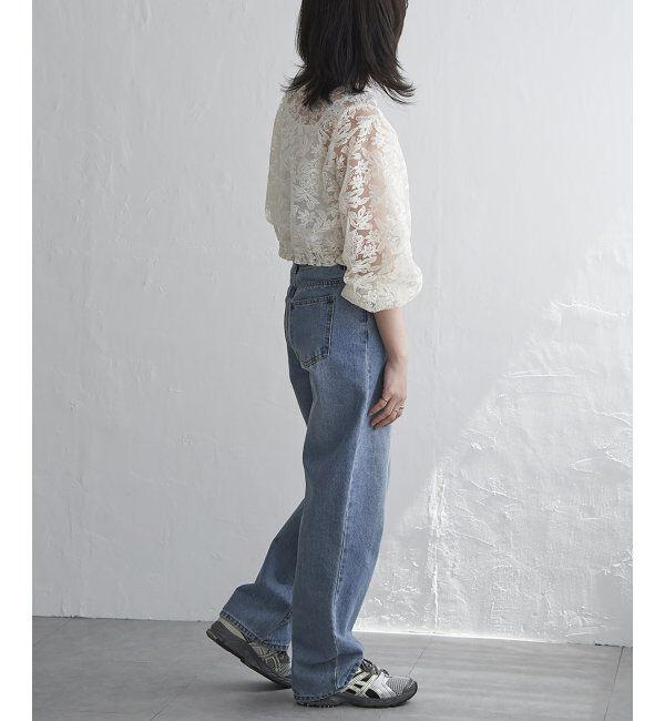 VENCE share style「オーガンジー刺繍レースブルゾン」|ブルゾン・スタジャン|