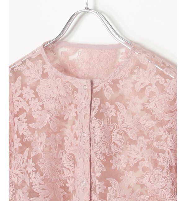 VENCE share style「オーガンジー刺繍レースブルゾン」|ブルゾン・スタジャン|