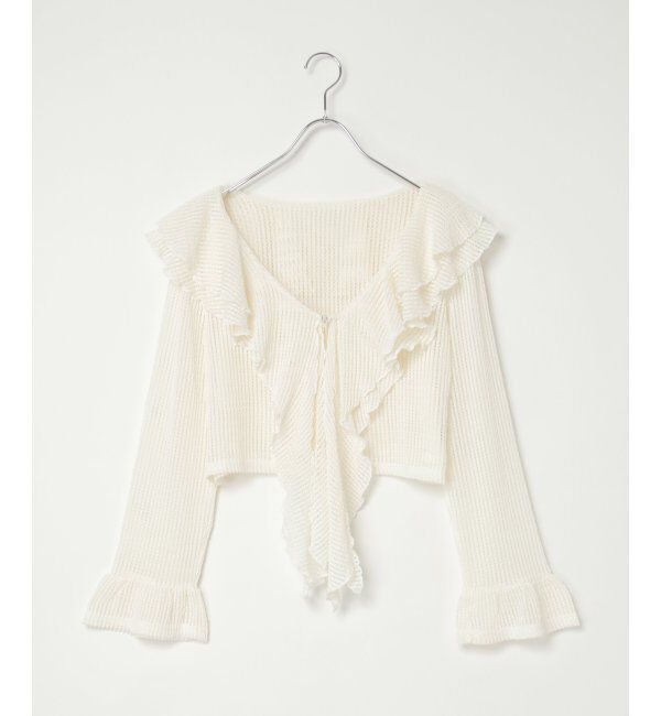 VENCE share style「メッシュフリルジップカーディガン」|カーディガン|