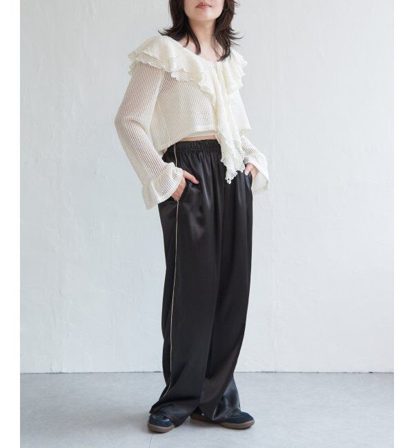 VENCE share style「メッシュフリルジップカーディガン」|カーディガン|