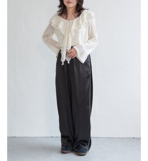 VENCE share style「メッシュフリルジップカーディガン」|カーディガン|