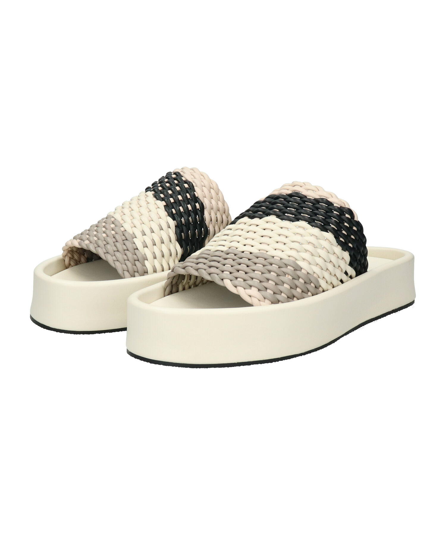 IMPORT SELECT「【JVAM】ウーブンレザー厚底ミュールサンダル(E52126)」|サンダル|