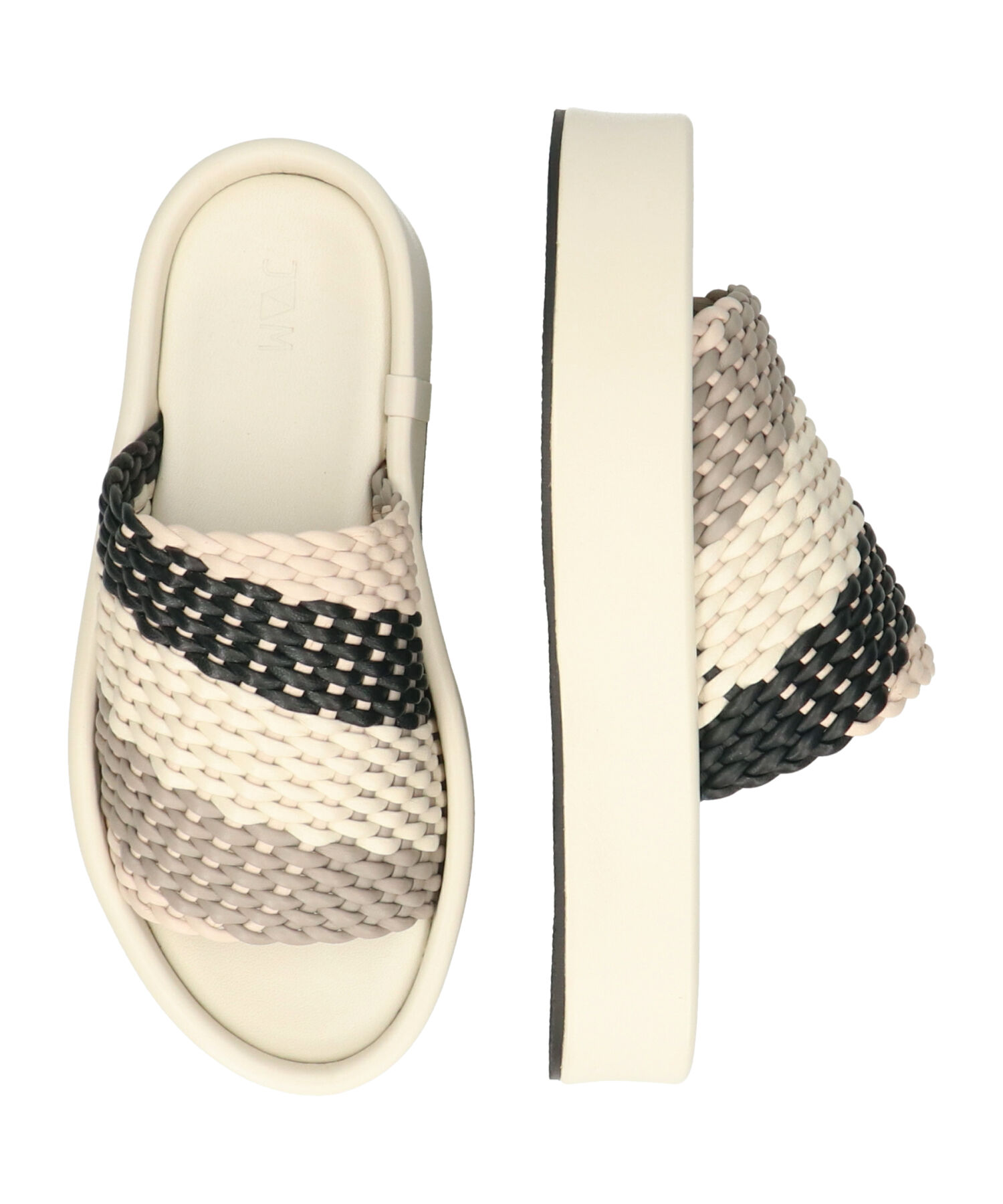 IMPORT SELECT「【JVAM】ウーブンレザー厚底ミュールサンダル(E52126)」|サンダル|