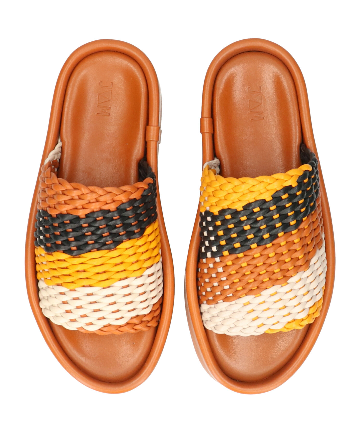 IMPORT SELECT「【JVAM】ウーブンレザー厚底ミュールサンダル(E52126)」|サンダル|