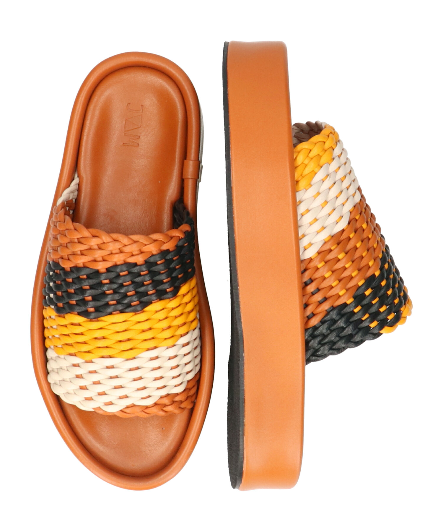 IMPORT SELECT「【JVAM】ウーブンレザー厚底ミュールサンダル(E52126)」|サンダル|