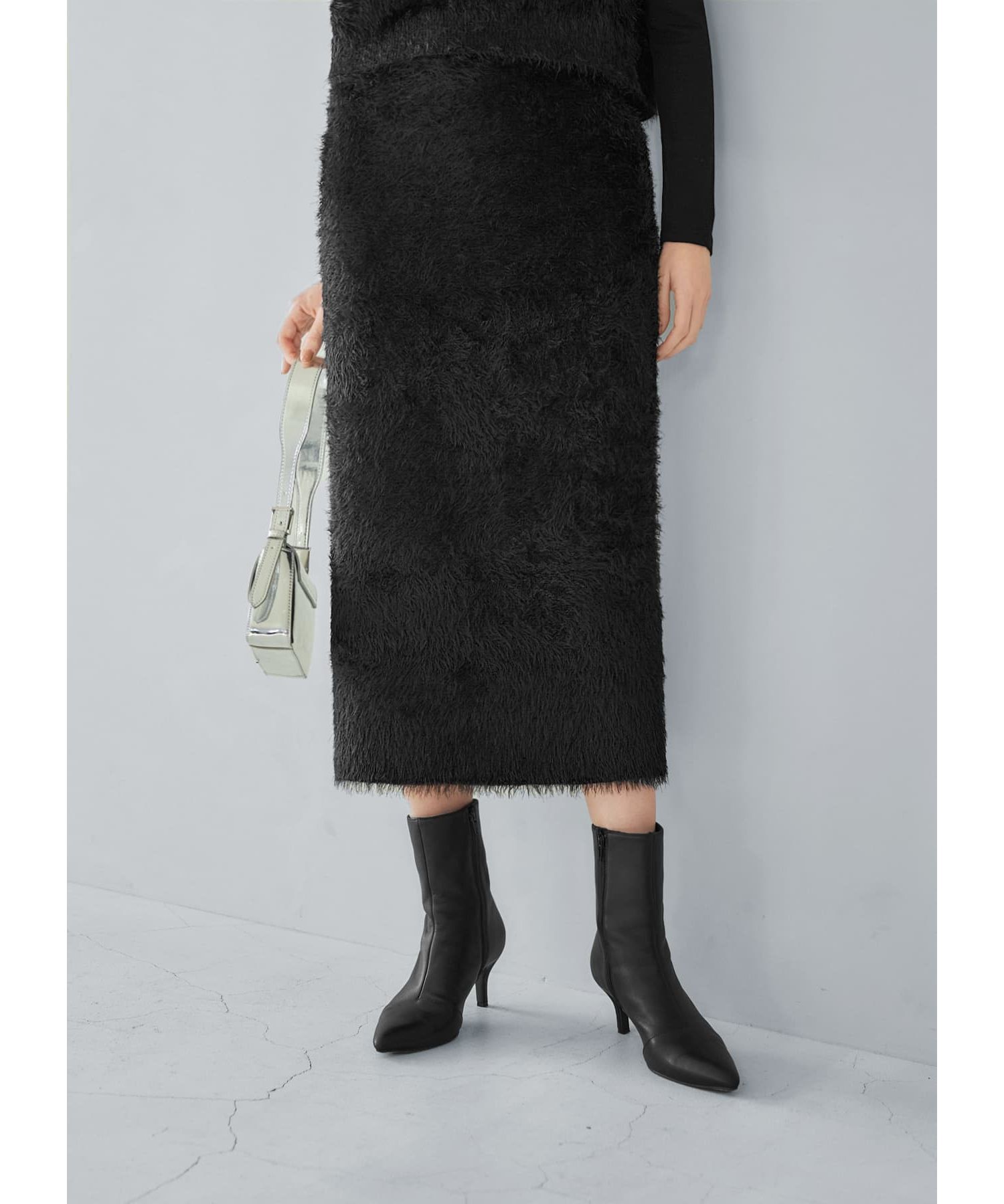 STYLE DELI「ふわふわシャギーペンシルスカート」|スカート|ブラック