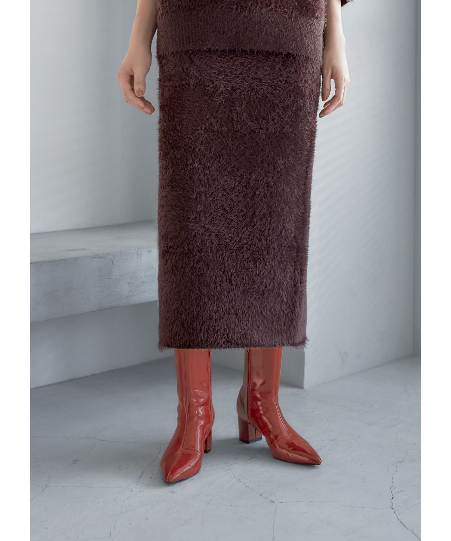 STYLE DELI「ふわふわシャギーペンシルスカート」|スカート|ダークブラウン