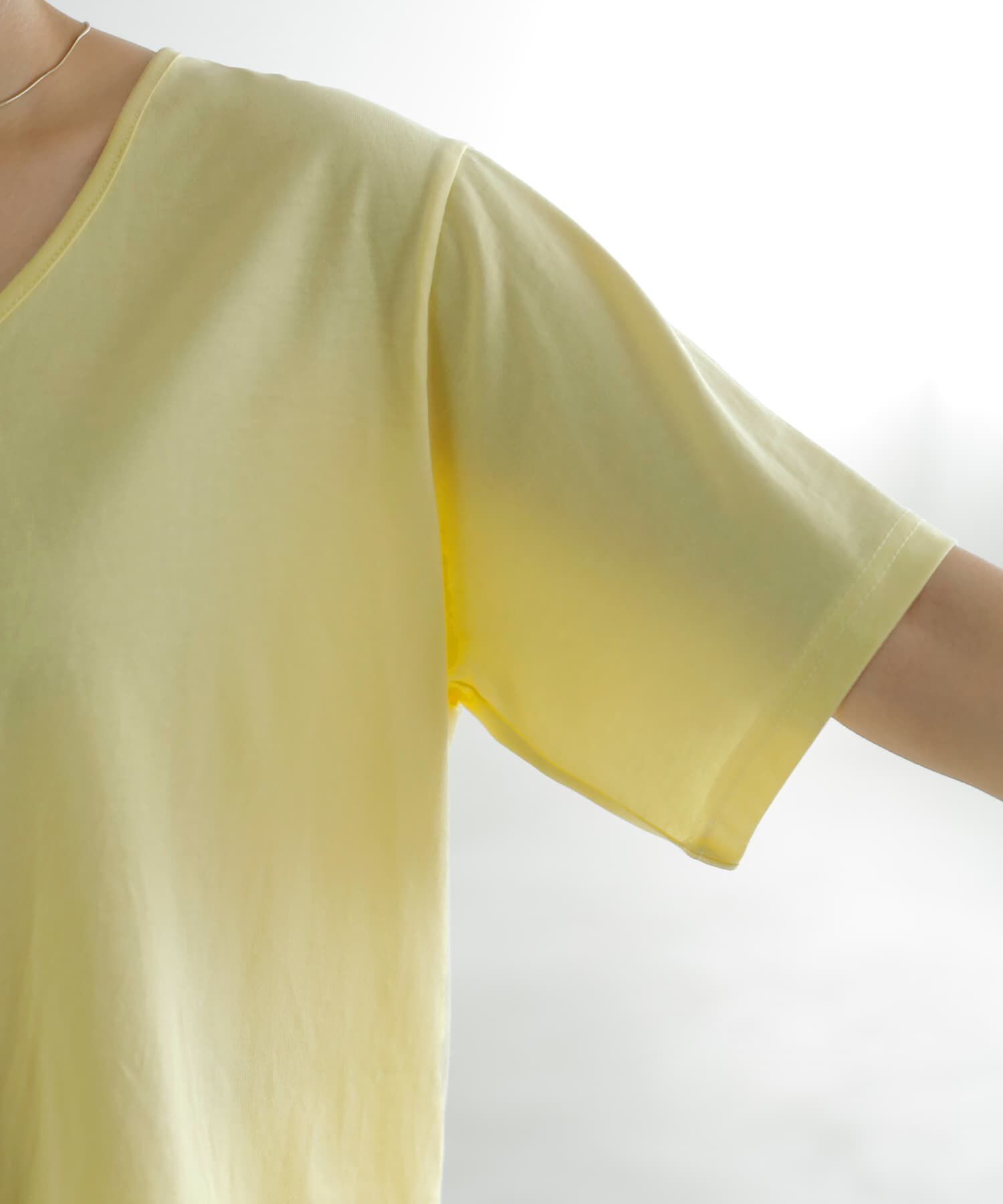 STYLE DELI「デコルテが開いたヌケ感５分袖Tシャツ」|Tシャツ・カットソー|