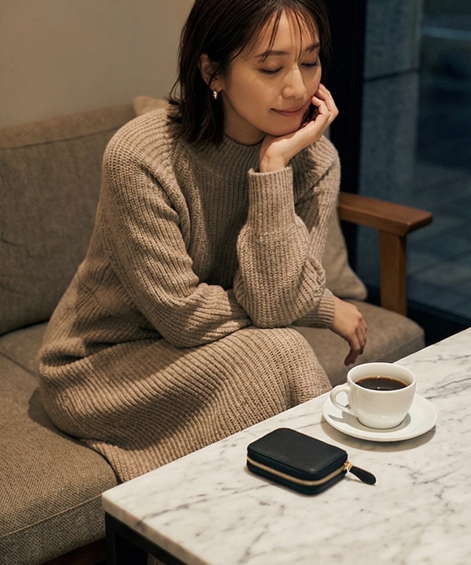 STYLE DELI「【DELI by】リアルレザー小物ケース（ミラー付き）」|ポーチ|