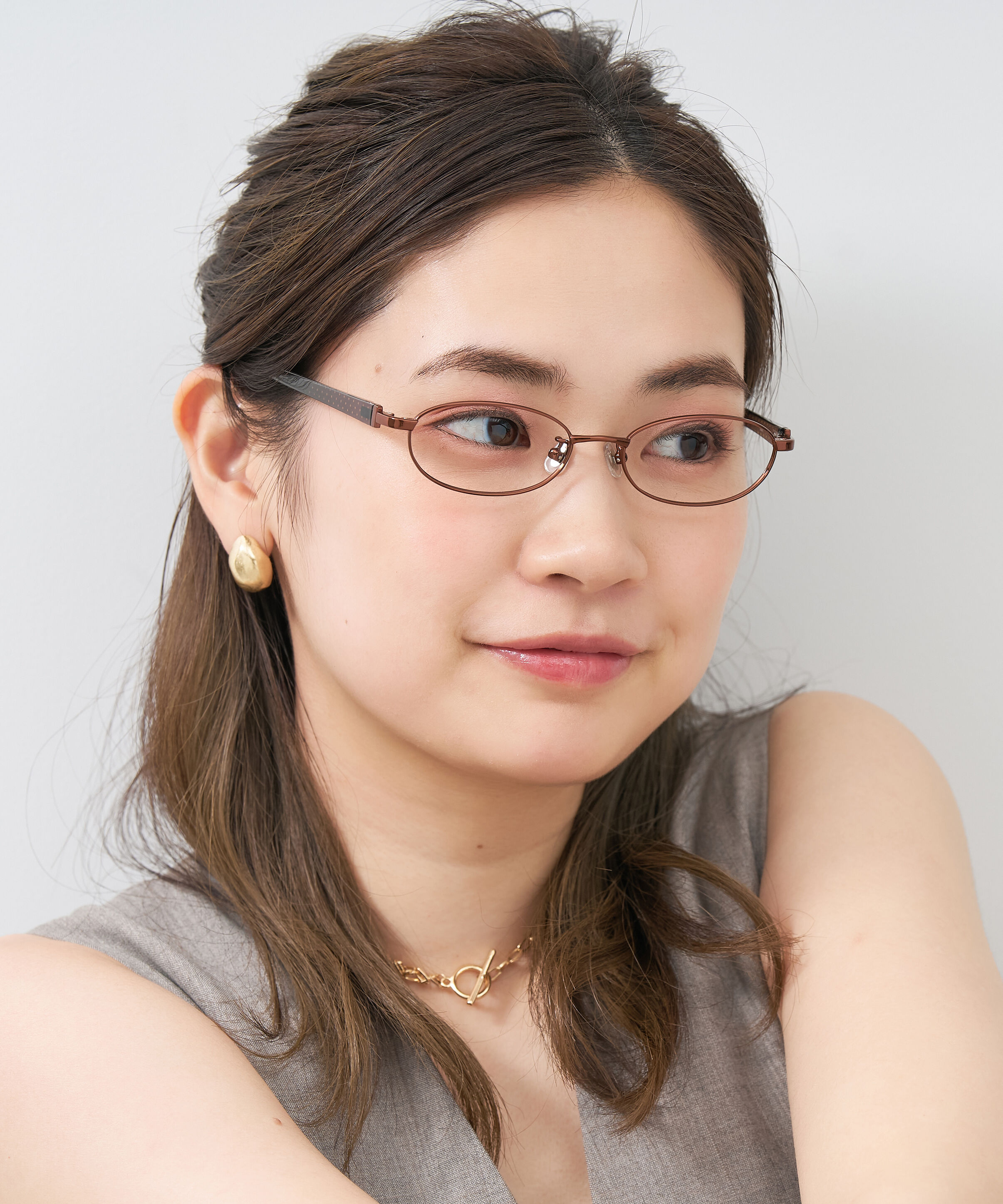  「【アウトレット価格】オーバル型 メガネ｜メタル&times;プラスチック ドット柄 水玉 可愛い レンズ交換券付き」|メガネ|