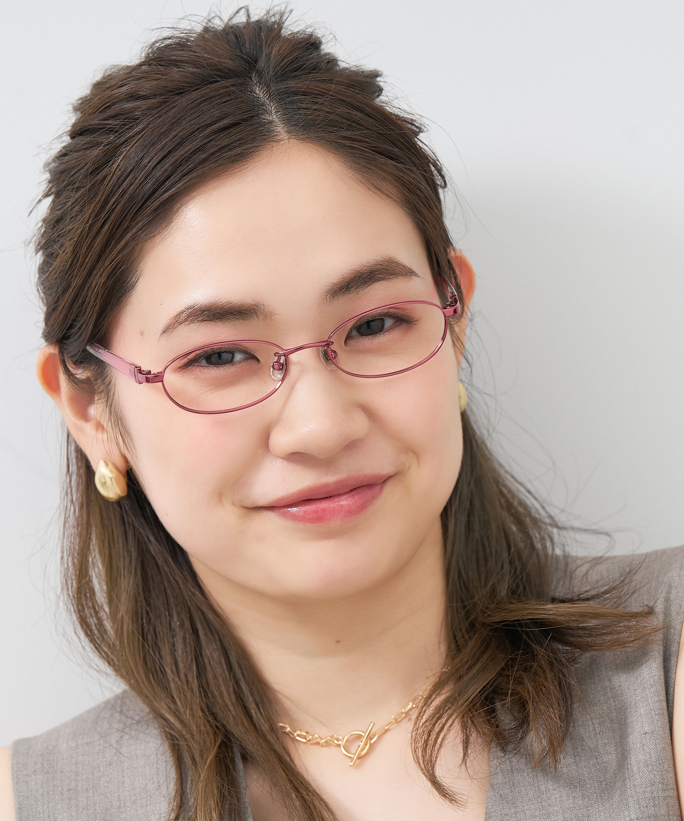  「【アウトレット価格】オーバル型 メガネ｜メタル&times;プラスチック ドット柄 水玉 可愛い レンズ交換券付き」|メガネ|