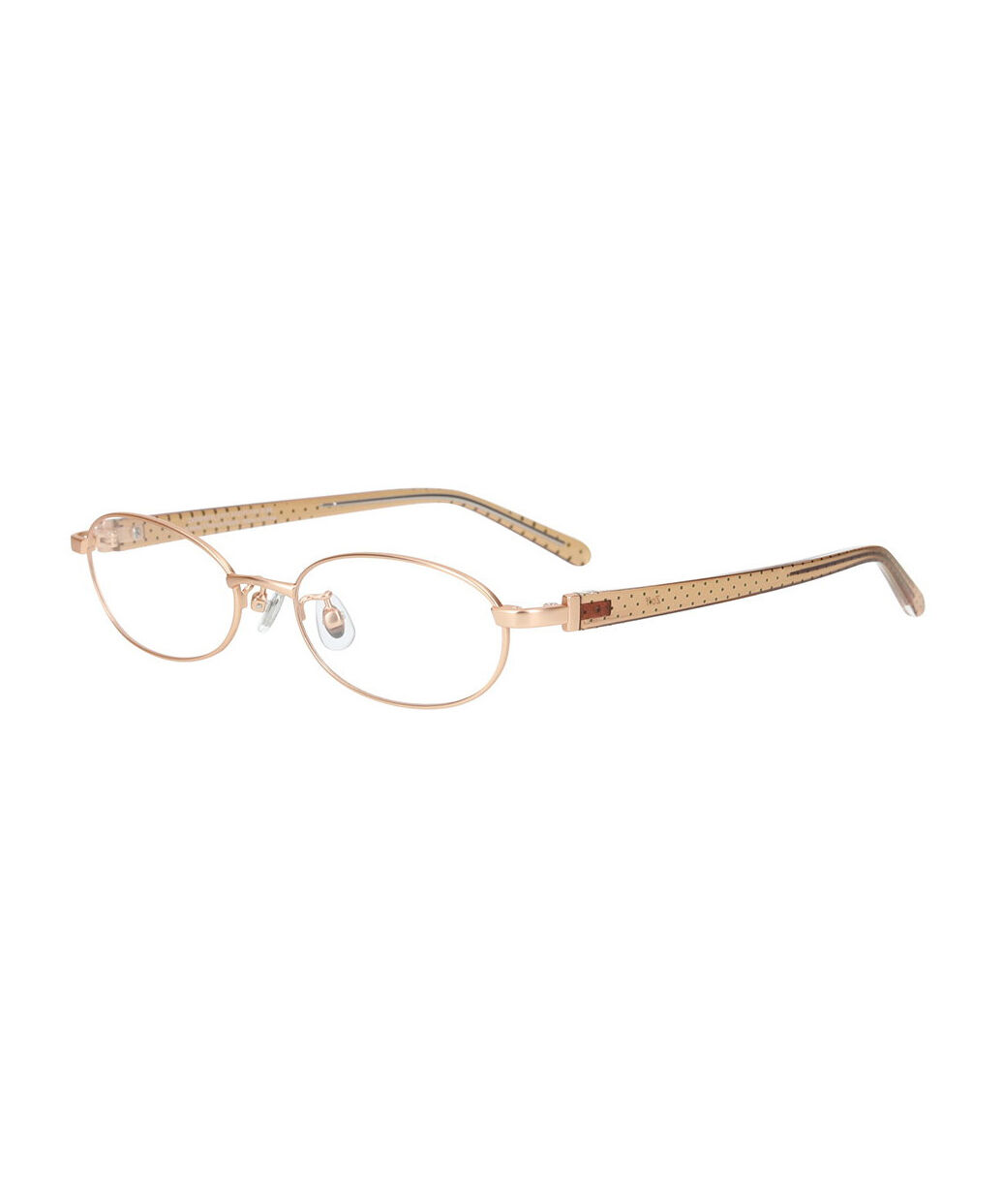  「【アウトレット価格】オーバル型 メガネ｜メタル&times;プラスチック ドット柄 水玉 可愛い レンズ交換券付き」|メガネ|