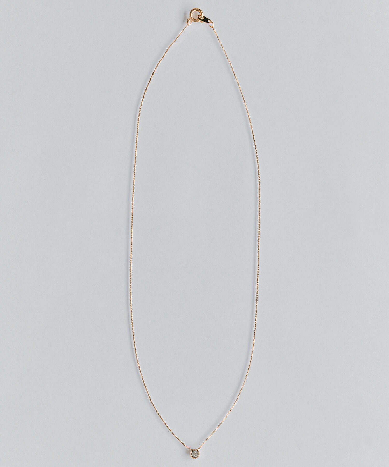 Phoebe「【金属アレルギー対応】シャインベゼルセッティングネックレス　シャンパンゴールド」|ネックレス|