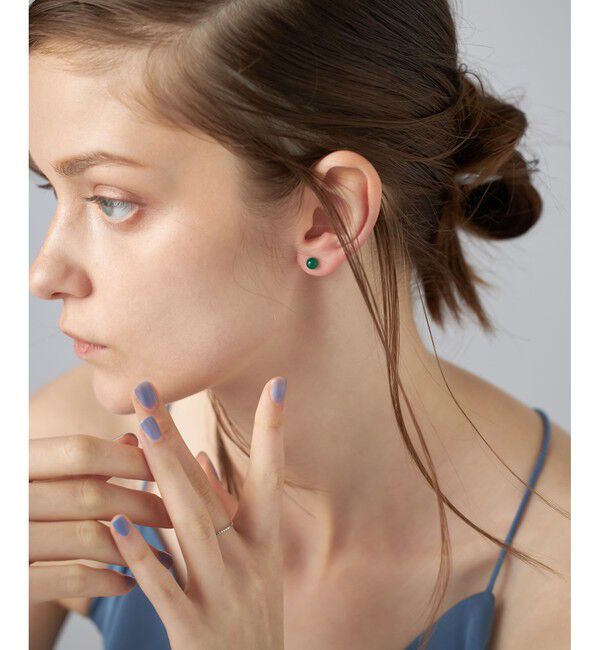 ete「PT900 グリーンカルセドニー ピアス」|ピアス|