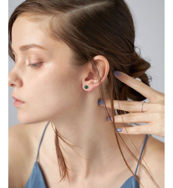 ete「PT900 グリーンカルセドニー ピアス」|ピアス|