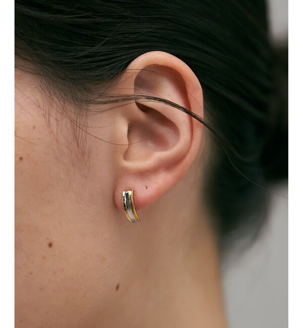 Jouete「イヤリング プレート コンビカラー」|イヤリング|