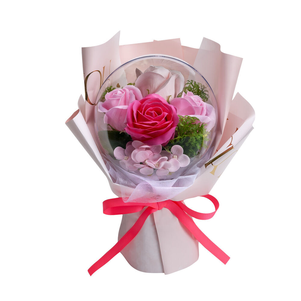 BACKYARD FAMILY「ソープフラワー 花束 通販 オーブローズブーケ アーティフィシャルフラワー アレンジ」|その他|ピンク1