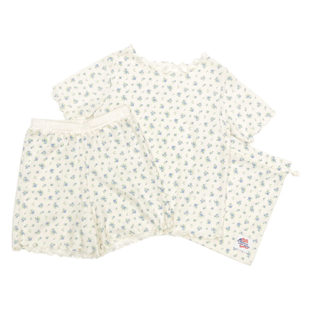 BACKYARD FAMILY「ルームウェア レディース 通販 JEMORGAN ジェーイーモーガン 花柄 半袖 ショートパンツ」|ルームウェア|ブルー2