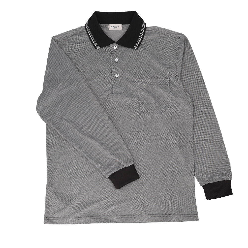 BACKYARD FAMILY「ポロシャツ メンズ 長袖 通販 長袖ポロシャツ カジュアル シンプル 吸汗速乾 男性 通気性 紳士」|その他|グレー1