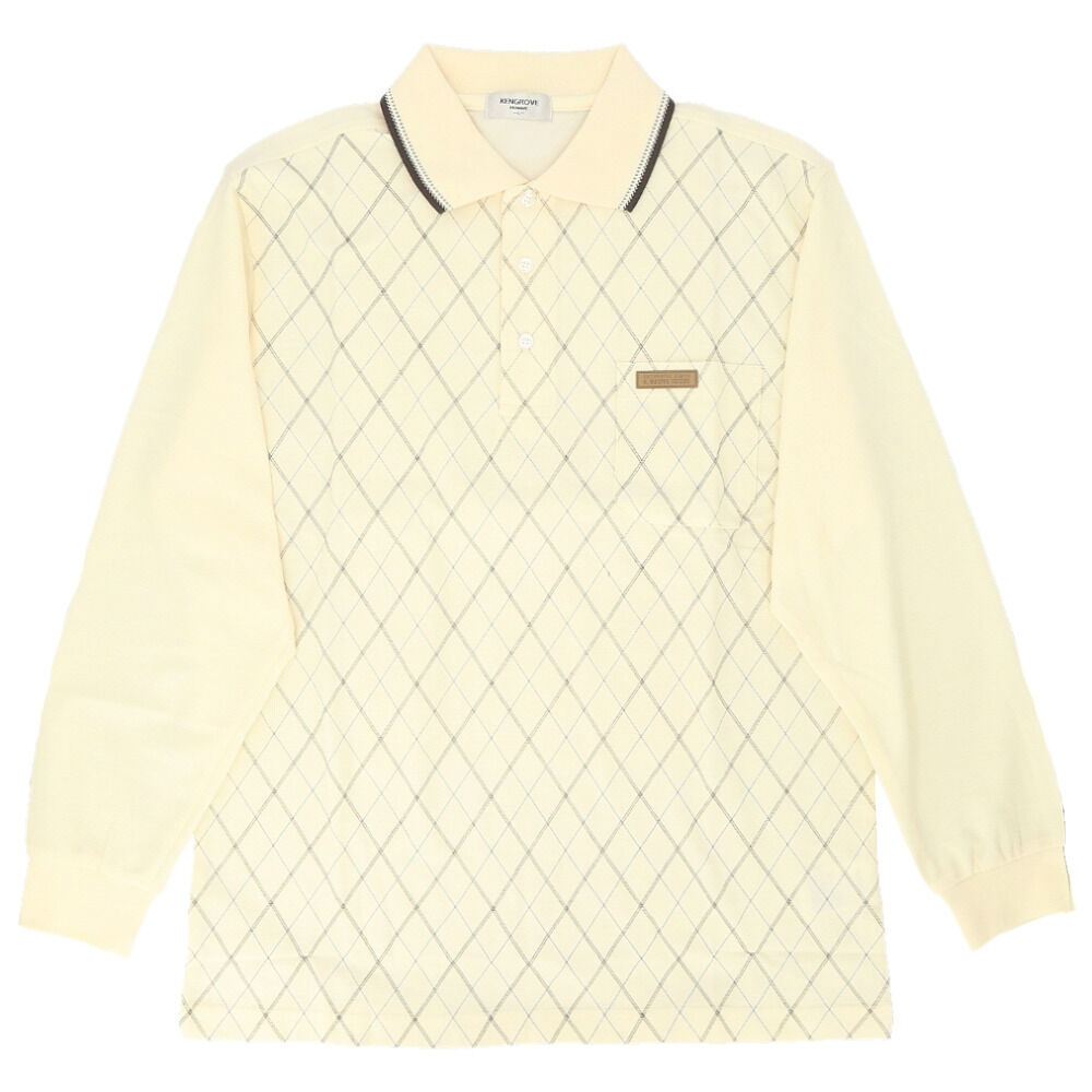 BACKYARD FAMILY「ポロシャツ メンズ 長袖 通販 鹿の子ポロシャツ 長袖ポロシャツ 通気性 肌触りがいい 快適」|その他|ホワイト1