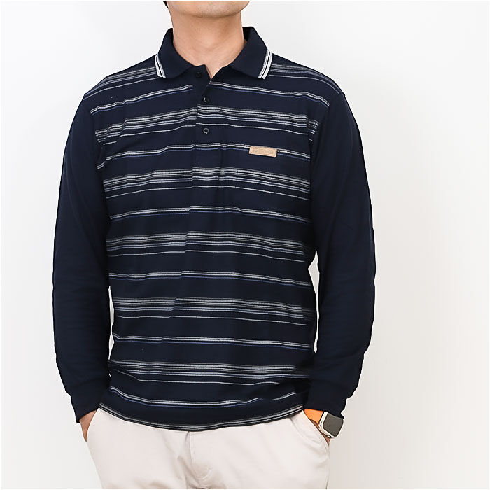 BACKYARD FAMILY「ポロシャツ メンズ 長袖 通販 鹿の子ポロシャツ 長袖ポロシャツ 通気性 肌触りがいい 快適」|その他|