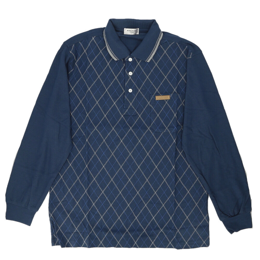 BACKYARD FAMILY「ポロシャツ メンズ 長袖 通販 鹿の子ポロシャツ 長袖ポロシャツ 通気性 肌触りがいい 快適」|その他|ブルー2