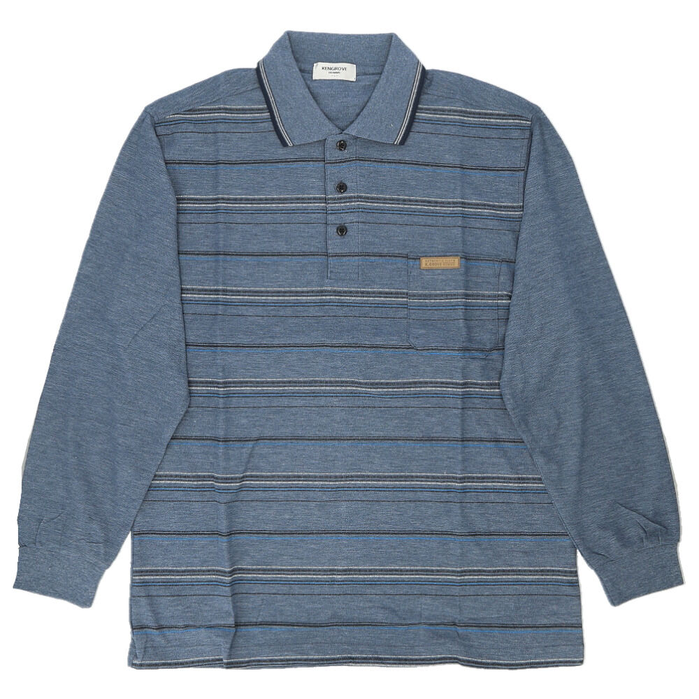 BACKYARD FAMILY「ポロシャツ メンズ 長袖 通販 鹿の子ポロシャツ 長袖ポロシャツ 通気性 肌触りがいい 快適」|その他|ブルー3