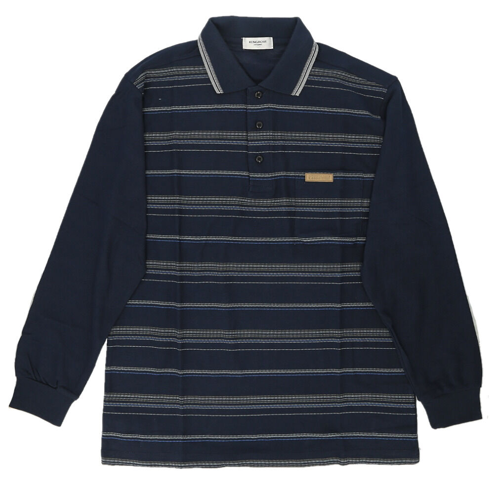 BACKYARD FAMILY「ポロシャツ メンズ 長袖 通販 鹿の子ポロシャツ 長袖ポロシャツ 通気性 肌触りがいい 快適」|その他|ブルー4