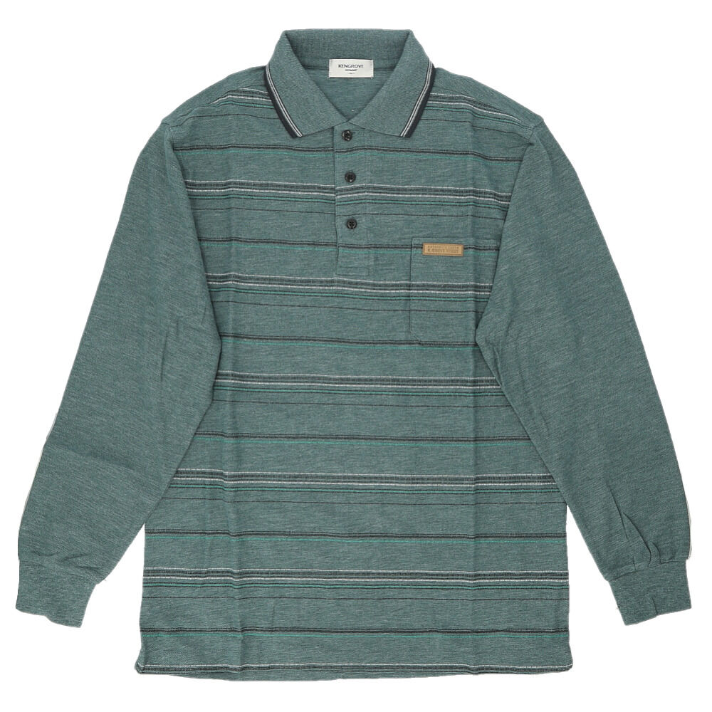 BACKYARD FAMILY「ポロシャツ メンズ 長袖 通販 鹿の子ポロシャツ 長袖ポロシャツ 通気性 肌触りがいい 快適」|その他|グリーン1