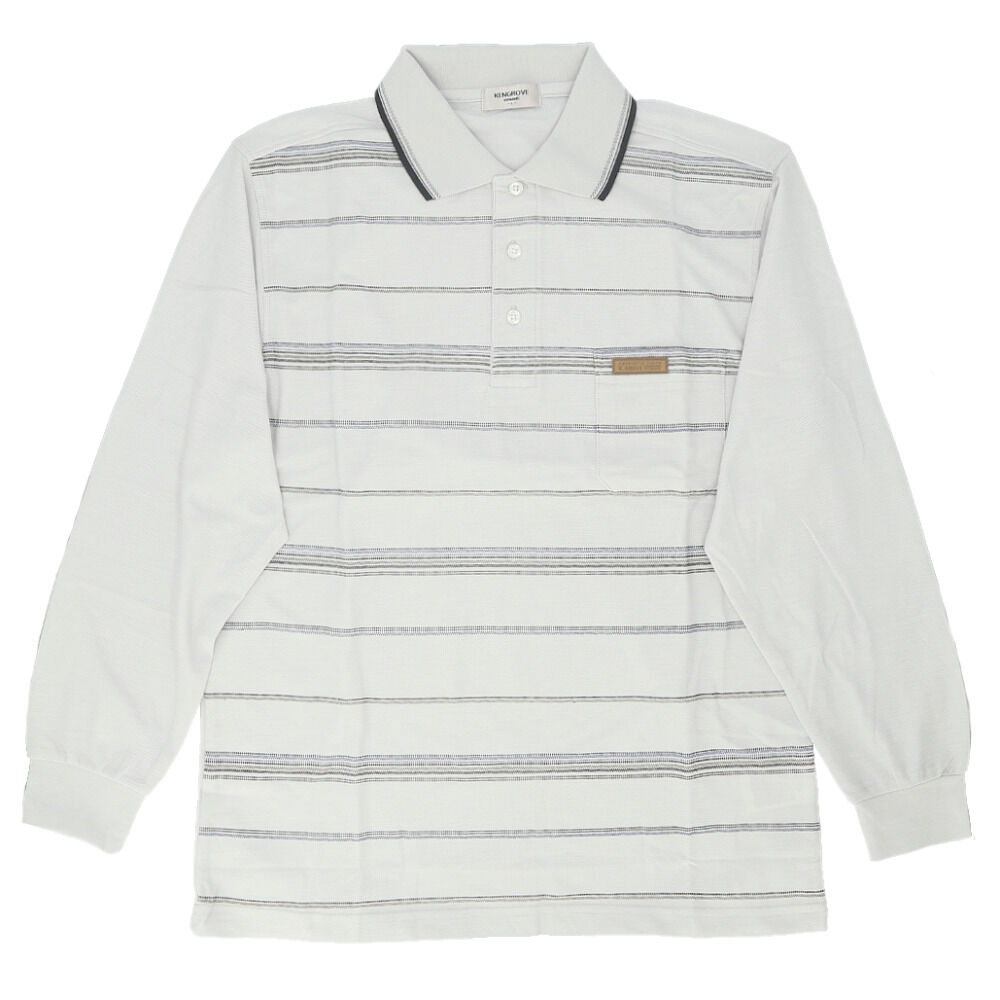 BACKYARD FAMILY「ポロシャツ メンズ 長袖 通販 鹿の子ポロシャツ 長袖ポロシャツ 通気性 肌触りがいい 快適」|その他|シルバー1