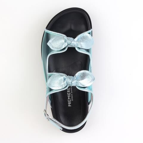 銀座かねまつ「KN250383PVCMETLTB 【本革】【PREMIERE PORTE】フットベットサンダル」|サンダル|