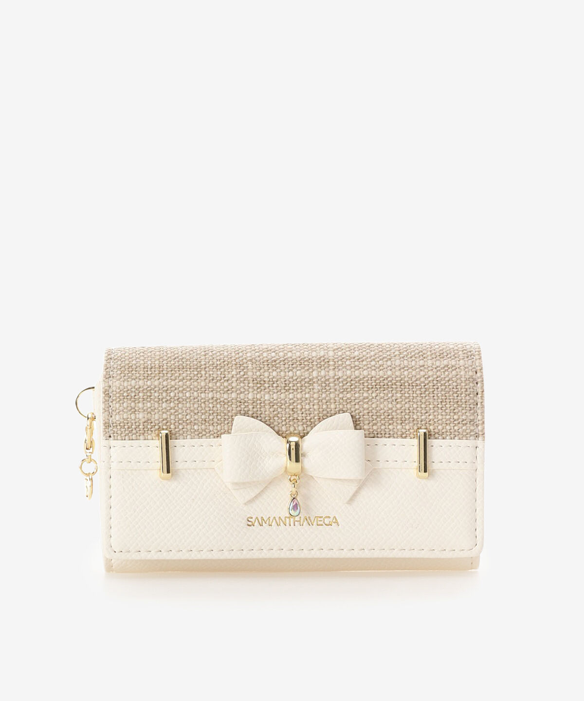 Samantha Vega「マテリアルアクセントリボンキーケース」|キーケース|ホワイト