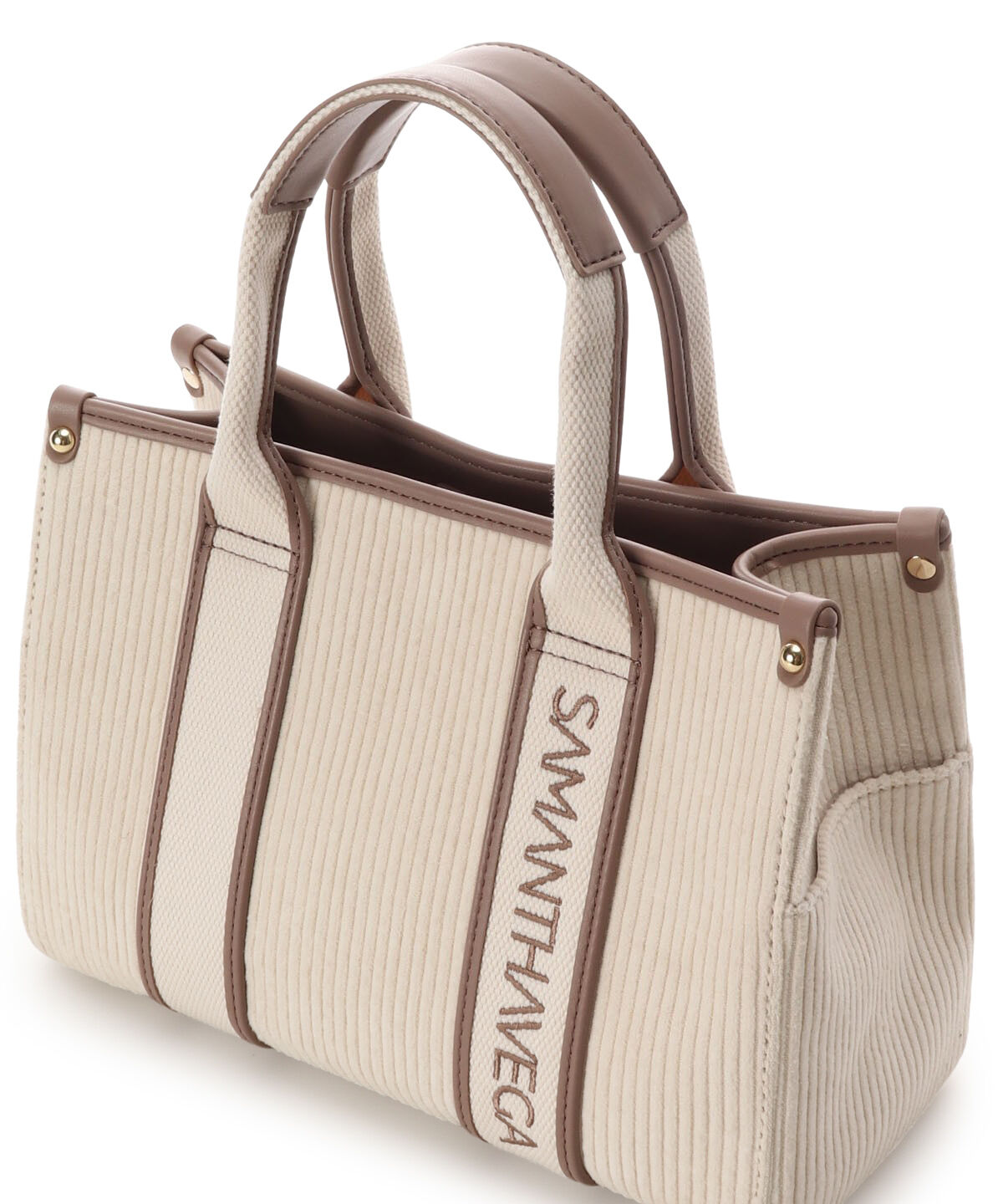 Samantha Vega「ロゴテープコーデュロイトート（小）」|ハンドバッグ|