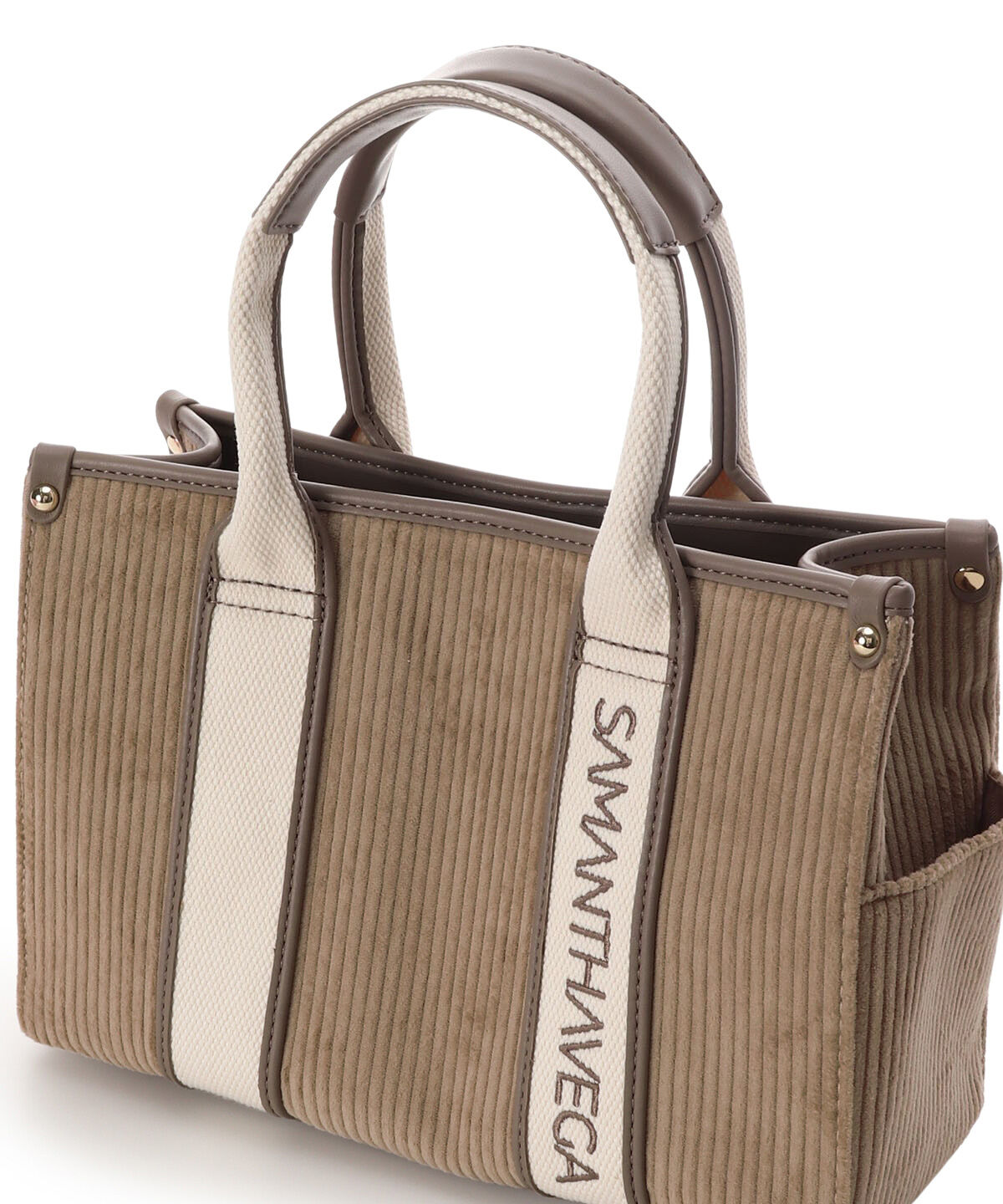 Samantha Vega「ロゴテープコーデュロイトート（小）」|ハンドバッグ|