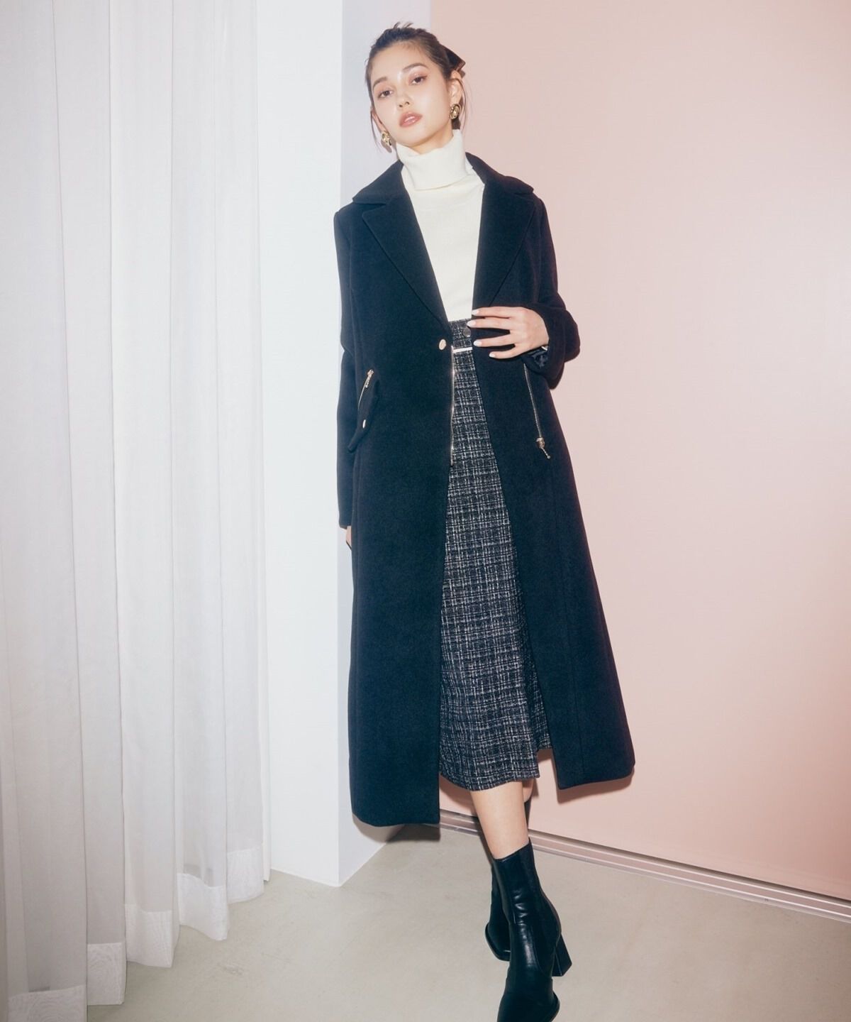 REDYAZEL「肩あきアシメタートルニット」|ニット・セーター|