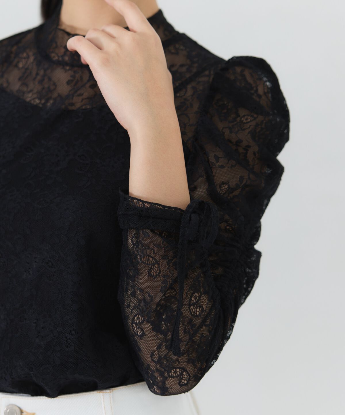 REDYAZEL「シャーリングスリーブレースブラウス」|Tシャツ・カットソー|