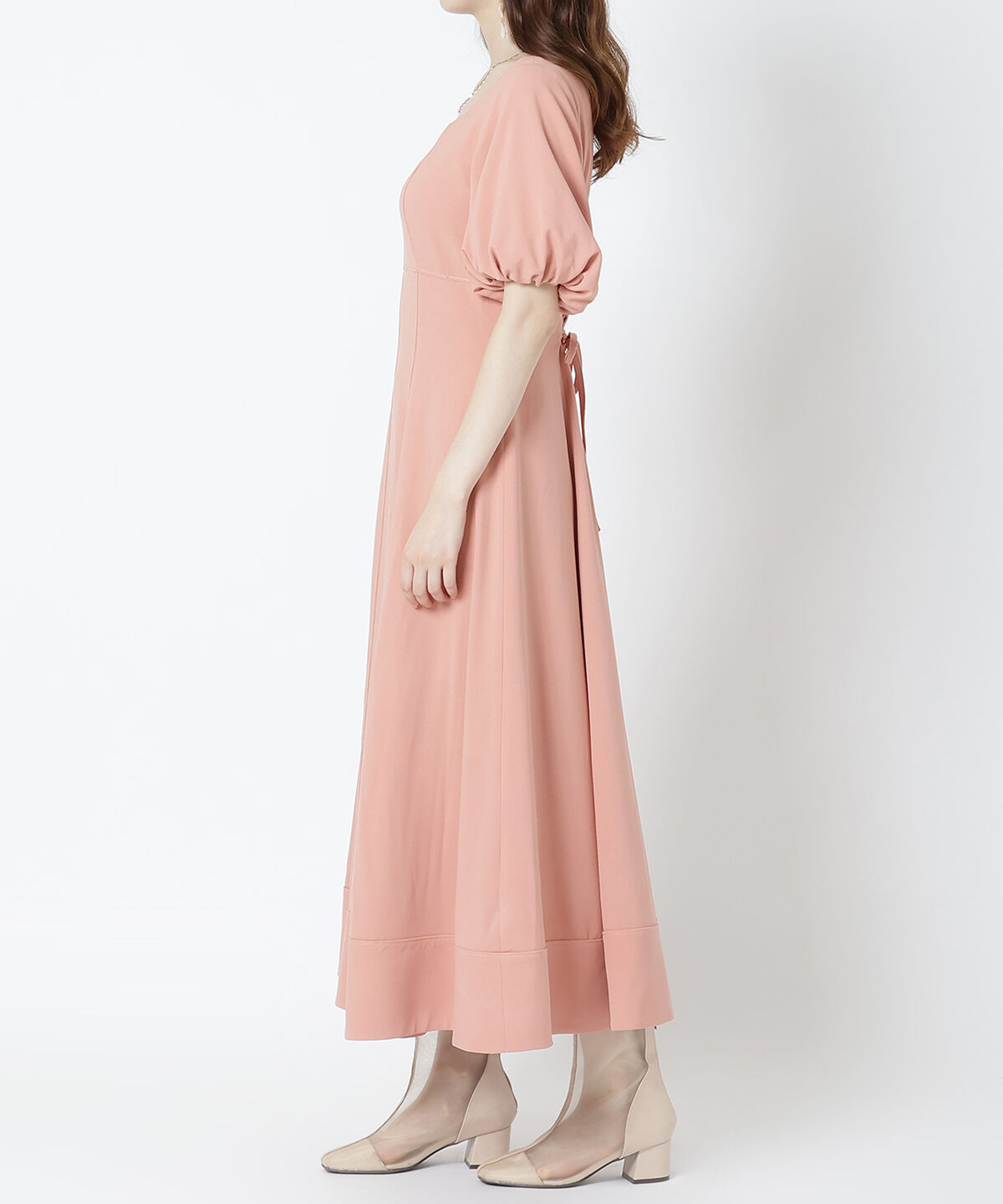 WILLSELECTION「配色ステッチボリューム袖ワンピース」|ワンピース|