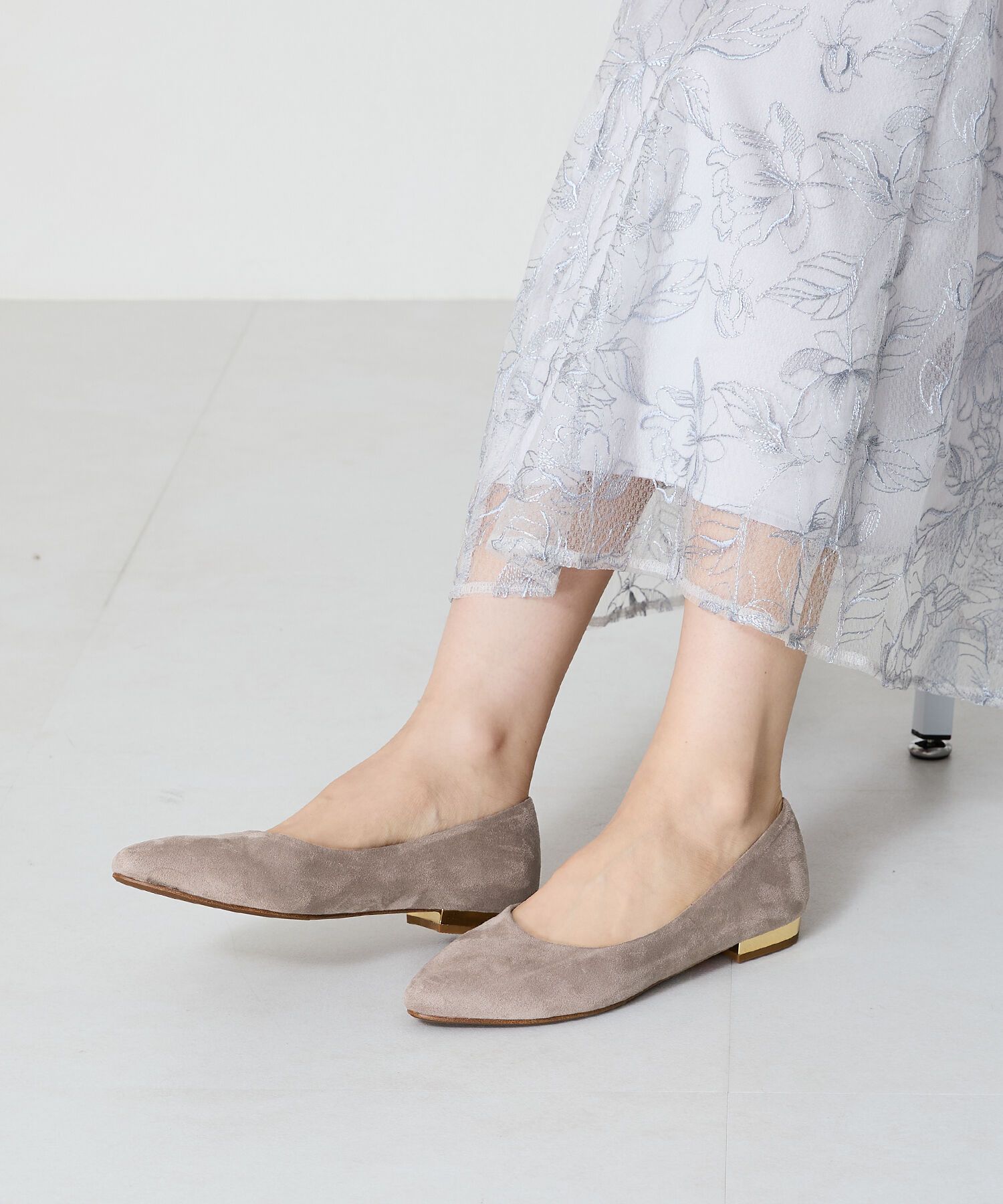 ORiental TRaffic「【WEB限定 / 累計15万足突破】ポインテッドトゥ フラット パンプス /R-4007 通勤靴 厚手クッション」|パンプス|BEIGE