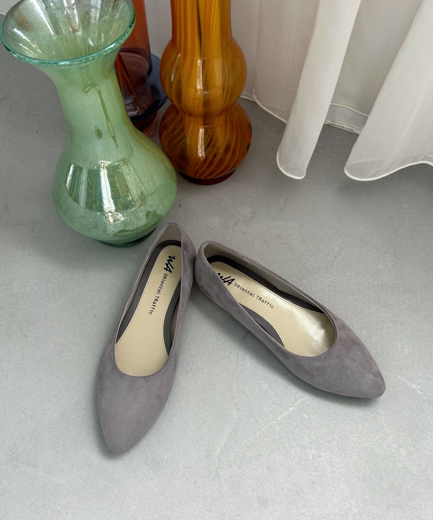 ORiental TRaffic「【WEB限定 / 累計15万足突破】ポインテッドトゥ フラット パンプス /R-4007 通勤靴 厚手クッション」|パンプス|