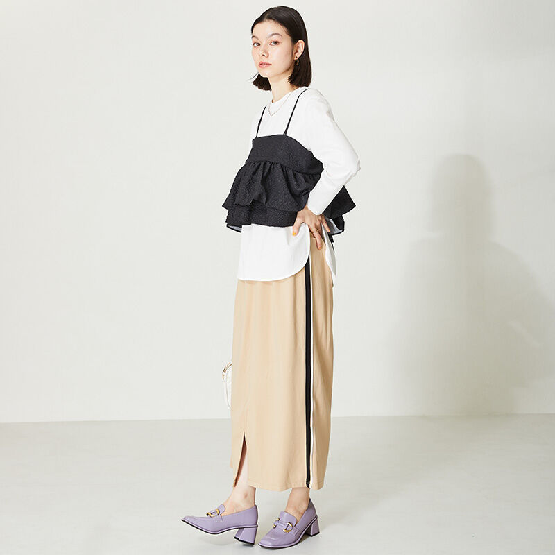 ORiental TRaffic「【アウトレット価格】ワイドスクエアトゥヒールローファー/31120」|パンプス|